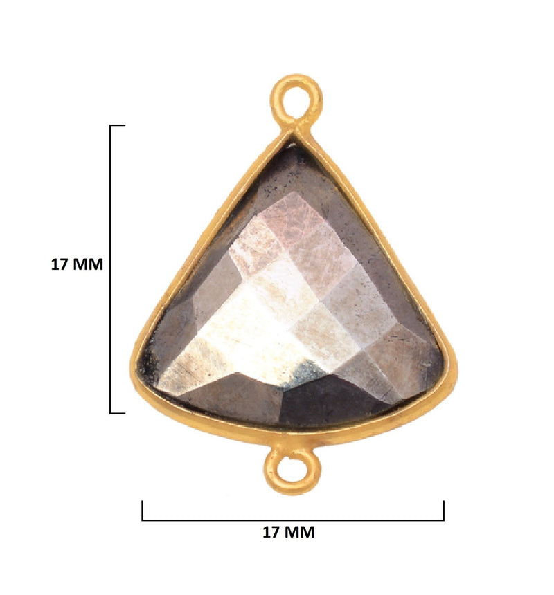 Pyrite Stone Necklace for Jewelry Making - 17mm Bell Bezel Charms Pendants 24K Gold Plated Over 925 Sterling Silver Chakra DIY