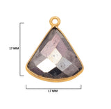 Pyrite Stone Necklace for Jewelry Making - 17mm Bell Bezel Charms Pendants 24K Gold Plated Over 925 Sterling Silver Chakra DIY