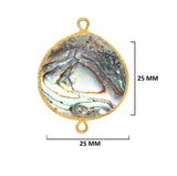 Abalone Shell Heart Pendant – 24K Gold Electroplated Bezel Charm
