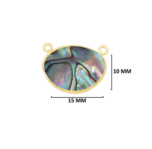 Abalone Shell Stone Necklace for Jewelry Making 10X15 12X15 13X30 15X18 15X20 18X25 8X10mm Oval Bezel Charms Pendants 24K Gold Electroplated