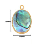 Abalone Shell Stone Necklace for Jewelry Making 10X15 12X15 13X30 15X18 15X20 18X25 8X10mm Oval Bezel Charms Pendants 24K Gold Electroplated
