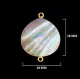 Mother Of Pearl Shell Stone Necklace for Jewelry Making - 12mm 15mm 18mm 25mm 30mm Heart Bezel Charms Pendants 24K Gold Electroplated DIY