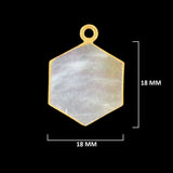 24K Gold Electroplated Mother of Pearl Hexagon Pendant - DIY Jewelry Making