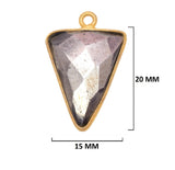 Pyrite Stone Necklace for Jewelry Making - 15mm 15X20mm 18X25mm Triangle Bezel Charms Pendants 24K Gold Plated Over 925 Sterling Silver DIY
