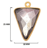 Pyrite Stone Necklace for Jewelry Making - 15mm 15X20mm 18X25mm Triangle Bezel Charms Pendants 24K Gold Plated Over 925 Sterling Silver DIY