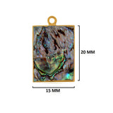 Abalone Shell Stone Necklace for Jewelry Making 10X40mm 15X20mm 8X30mm Rectangle/Bar Bezel Charms Pendants 24K Gold Electroplated Chakra DIY