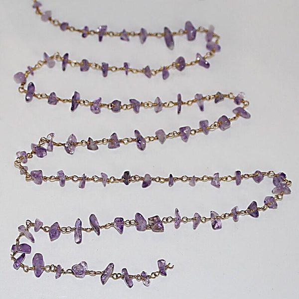 Amethyst Chips Rosary Chain Jewelry