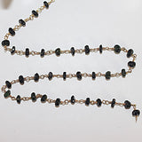 chrome tourmaline natural semi-precious gemstone beads 24k gold plated over silver rosary chain for a necklace, earrings, anklet, and bracelet making.