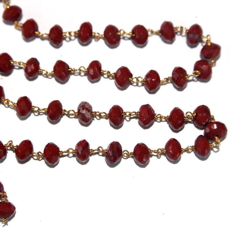 jasper brown semi-precious gemstone beads black oxidized antique rosary chain for a necklace, earrings, anklet, and bracelet making.
