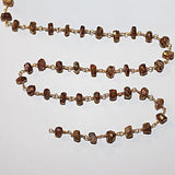 labradorite AB coated semi-precious gemstone beads black oxidized antique rosary chain for a necklace, earrings, anklet, and bracelet making.