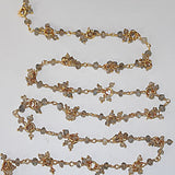 labradorite semi-precious gemstone beads 24k gold plated over silver rosary chain for a necklace, earrings, anklet, and bracelet making.