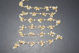 rainbow moonstone semi-precious gemstone beads 24k gold plated over silver rosary chain for a necklace, earrings, anklet, and bracelet making.