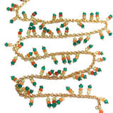 multi color payal natural semi-precious gemstone beads 24k gold plated over silver rosary chain for a necklace, earrings, anklet, and bracelet making.