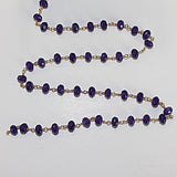 purple jade semi-precious gemstone beads black oxidized antique rosary chain for a necklace, earrings, anklet, and bracelet making.