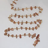 sunstone chips semi-precious gemstone beads 24k gold plated over silver rosary chain for a necklace, earrings, anklet, and bracelet making.