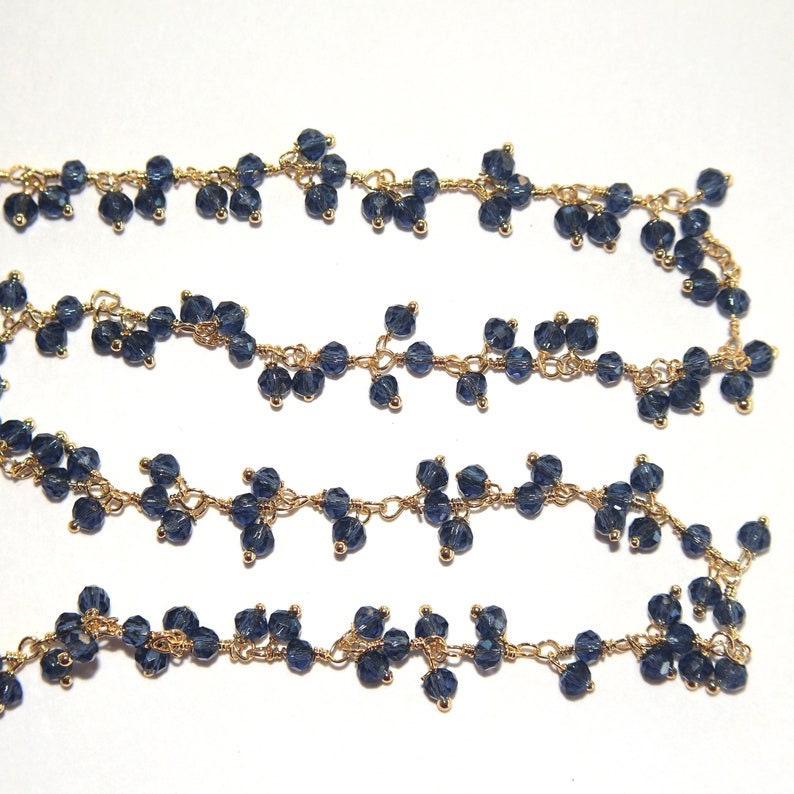 london blue topaz quartz gemstone bead chain silver, women jewelry making necklaces, earrings, and bracelets bead chain.