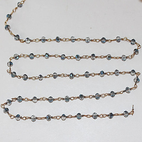 Dark Mystic quartz gemstone bead chain 24k gold plated over silver, women jewelry making necklaces, earrings, and bracelets bead chain.