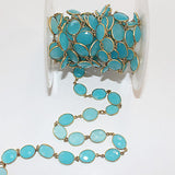 blue peruvian chalcedony bezel birthstone month March, zodiac sign Gemini.