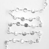 coin over coin natural semi-precious gemstone beads silver rosary chain for a necklace, earrings, anklet, and bracelet making.
