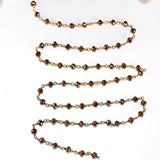 Dark Brown Pyrite quartz gemstone bead chain 24k gold plated over silver, women jewelry making necklaces, earrings, and bracelets bead chain.