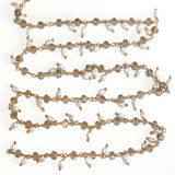 smoky quartz gemstone bead chain 24k gold plated over silver, women jewelry making necklaces, earrings, and bracelets bead chain.