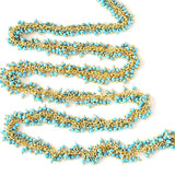 turquoise semi-precious gemstone beads 24k gold plated over silver rosary chain for a necklace, earrings, anklet, and bracelet making.