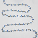 tanzanite quartz gemstone bead chain 24k gold plated over silver, women jewelry making necklaces, earrings, and bracelets bead chain.