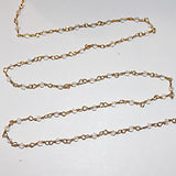 clear quartz natural semi-precious gemstone beads 24k gold plated over silver rosary chain for a necklace, earrings, anklet, and bracelet making.