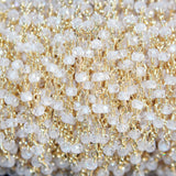 clear quartz faceted 2mm bead rosary chain.