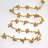 pyrite gold coated semi-precious gemstone beads 24k gold plated over silver rosary chain for a necklace, earrings, anklet, and bracelet making.