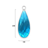 Boho Chic Blue Topaz Bezel Pendant - Handcrafted Gemstone Necklace in 925 Sterling Silver with Stunning Finishes
