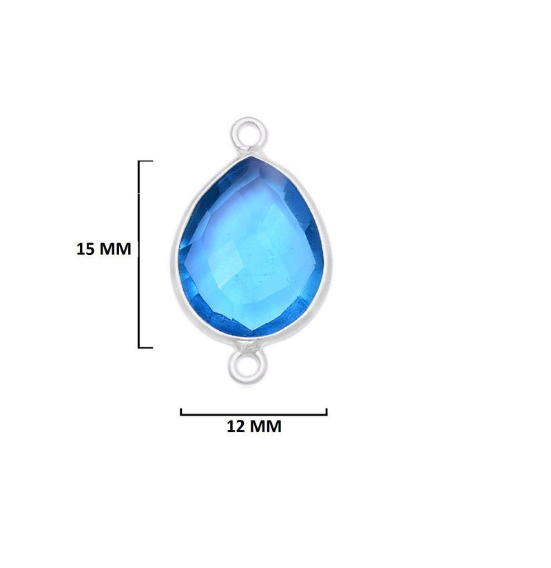 Blue Topaz Sterling Silver Pendant – Boho Gemstone Bezel Necklace
