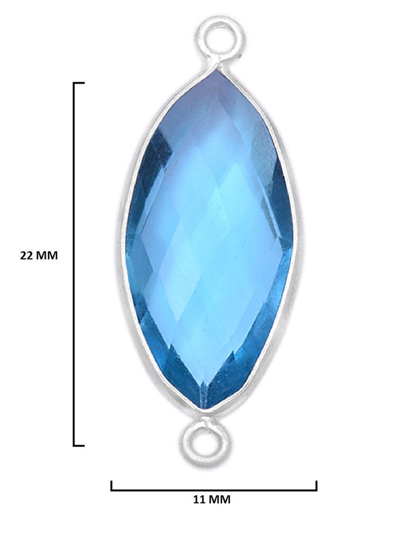 Boho Chic Blue Topaz Bezel Pendant - Handcrafted Gemstone Necklace in 925 Sterling Silver with Stunning Finishes