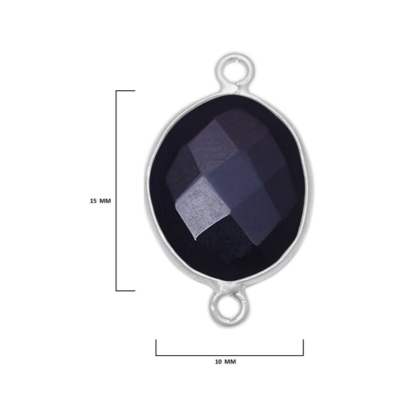 Black Onyx Sterling Silver Bezel Pendant - Boho Chic Gemstone