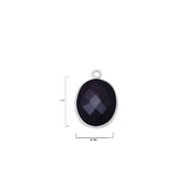 Black Onyx Sterling Silver Bezel Pendant - Boho Chic Gemstone