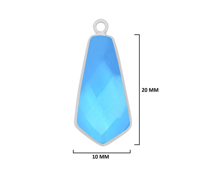 Boho Chic Blue Topaz Bezel Pendant - Handcrafted Gemstone Necklace in 925 Sterling Silver with Stunning Finishes