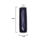 Black Onyx Sterling Silver Bezel Pendant – Rectangular Gemstone
