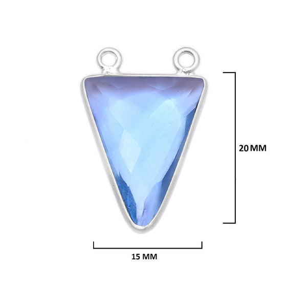 Blue Topaz Sterling Silver Pendant – Boho Gemstone Bezel Necklace