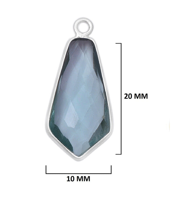 Boho Chic London Blue Topaz Bezel Pendant - Handcrafted Gemstone Necklace in 925 Sterling Silver with Stunning Finishes