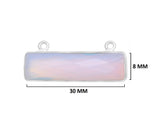 Opalite Bezel Pendant - Rectangle Bar, 925 Sterling Silver (10X40mm)