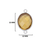 Lemon Quartz Sterling Silver Bezel Pendant - Oval Gemstone Charm