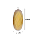 Lemon Quartz Sterling Silver Bezel Pendant - Oval Gemstone Charm