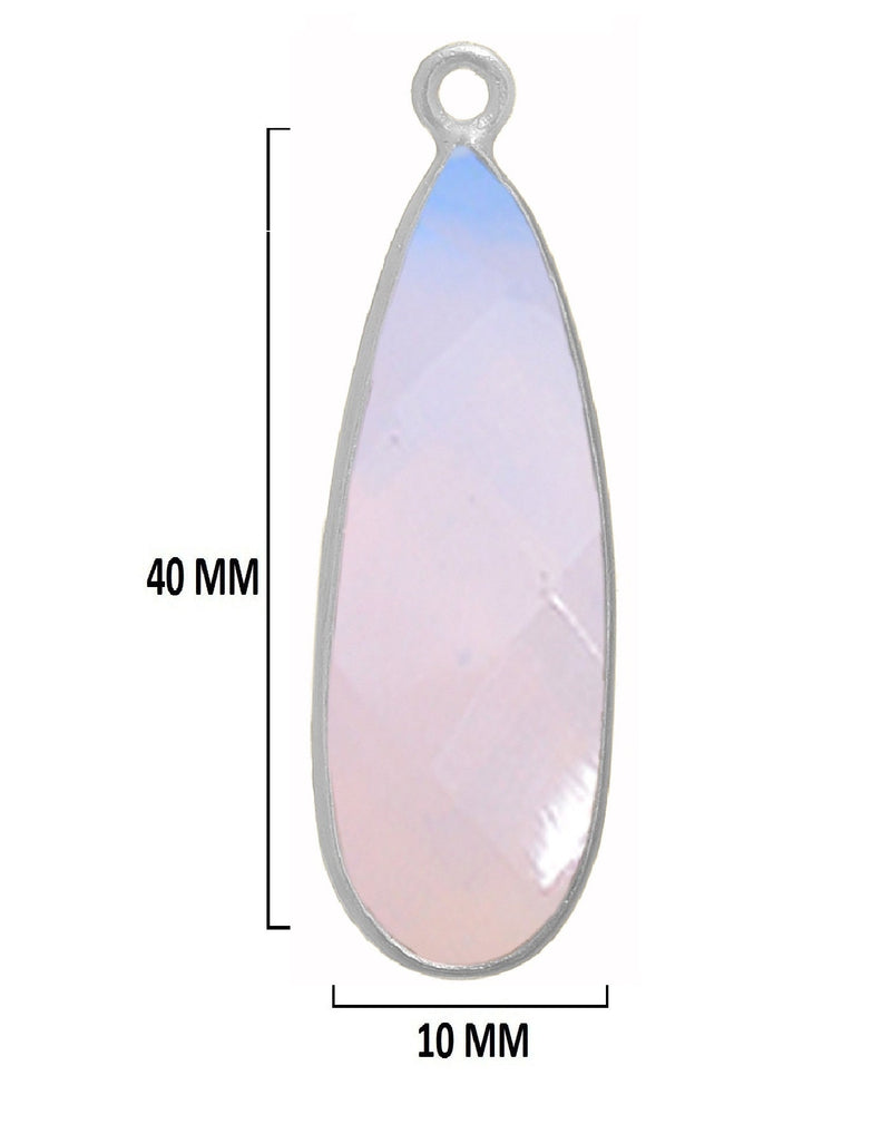 Boho Chic Opalite Bezel Pendant - Handcrafted Gemstone Necklace in 925 Sterling Silver with Stunning Finishes