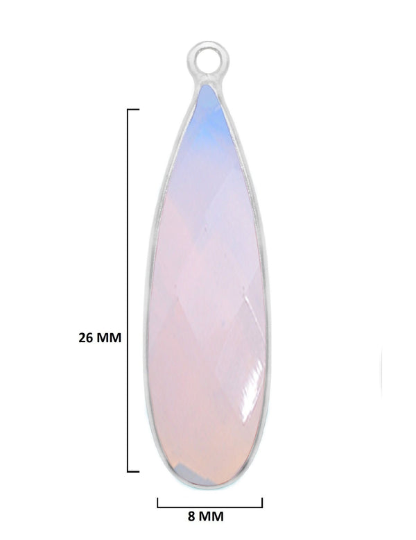 Boho Chic Opalite Bezel Pendant - Handcrafted Gemstone Necklace in 925 Sterling Silver with Stunning Finishes