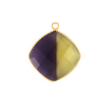 Boho Chic Ametrine Bezel Pendant - Handcrafted Gemstone Necklace with 24kt Gold Plating