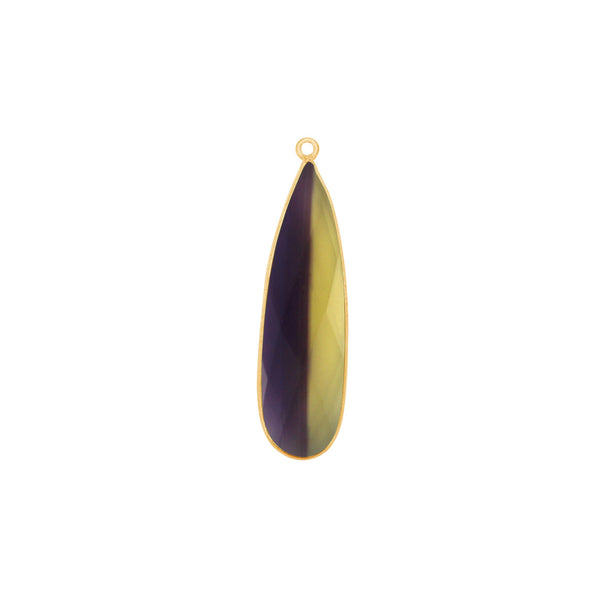 Boho Chic Ametrine Bezel Pendant - Handcrafted Gemstone Necklace with 24kt Gold Plating