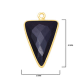 Boho Chic Black Onyx Bezel Pendant - Handcrafted Gemstone Necklace with 24kt Gold Plating
