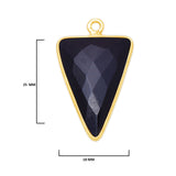 Boho Chic Black Onyx Bezel Pendant - Handcrafted Gemstone Necklace with 24kt Gold Plating