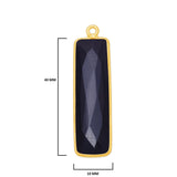 Boho Chic Black Onyx Bezel Pendant - Handcrafted Gemstone Necklace with 24kt Gold Plating