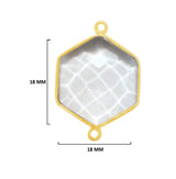 Boho Chic Clear Quartz Bezel Pendant - Handcrafted Gemstone Necklace with 24kt Gold Plating